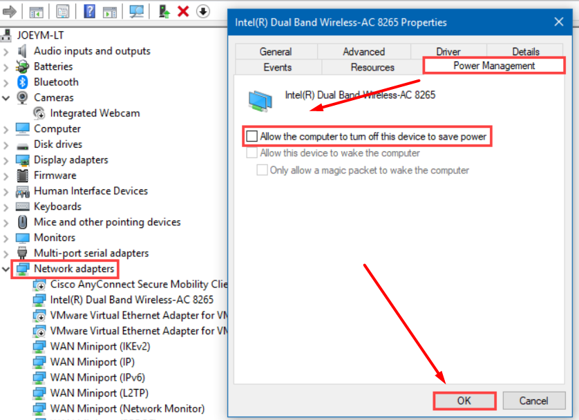 Disable Power Saving