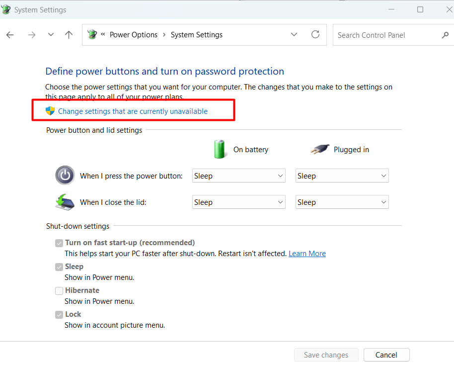 Disable Fast Startup_ Control Panel