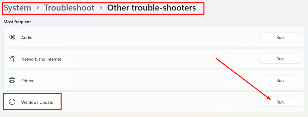 Windows Update Stuck _ Run update