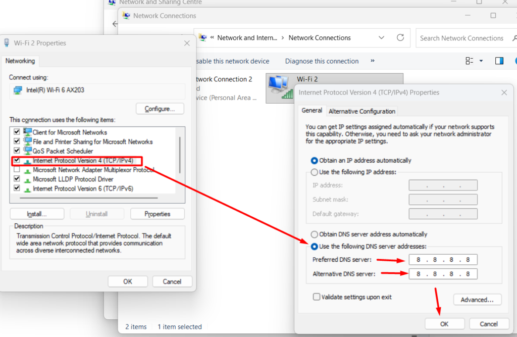 DNS Server to Google DNS _ DNS PROBE FINISHED NO INTERNET